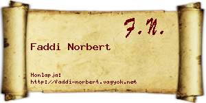 Faddi Norbert névjegykártya